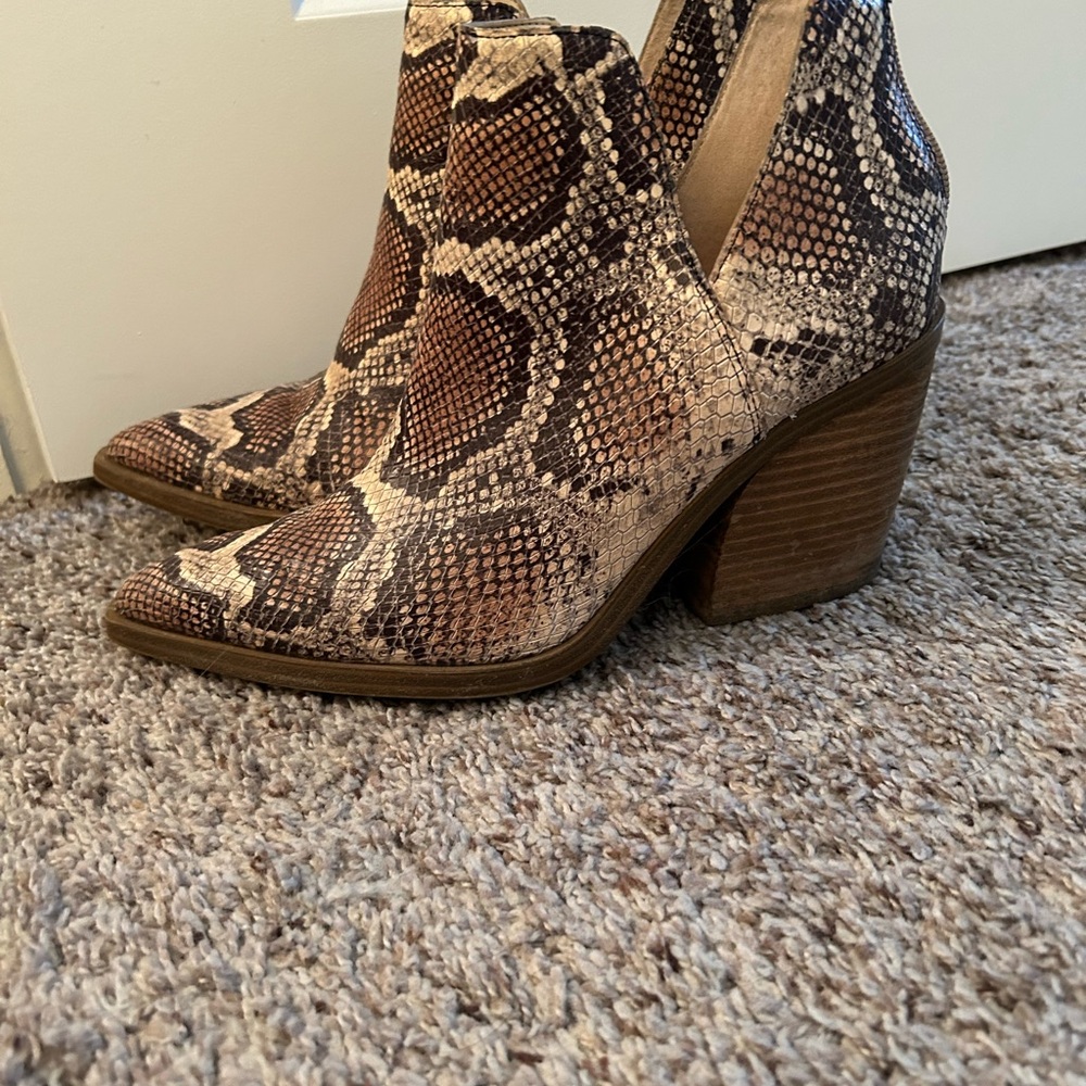 Vince Camuto Snakeskin Pattern Ankle Booties